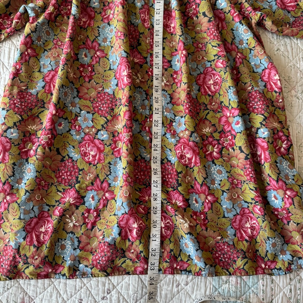 Vintage 70s Simon Chang Floral Prairie Dress Mini Cottagecore Boho Romantic - Picture 10 of 11